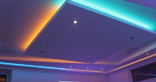 Натяжной потолок с подсветкой Югорск, цена от 2129 руб.